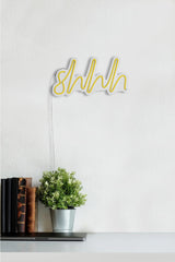 Lampă neon Shhh, Diverse culori, 34x17x2 cm - Galben | SKU: 395NGR1726 | Lampă neon Shhh, 34x17x2 cm, varianta Galben, produs pentru amenajarea locuinței, disponibil online în România la CasaMob