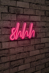 Lampă neon Shhh, Diverse culori, 34x17x2 cm - Roz | SKU: 395NGR1727 | Lampă neon Shhh, 34x17x2 cm, varianta Roz, produs pentru amenajarea locuinței, disponibil online în România la CasaMob