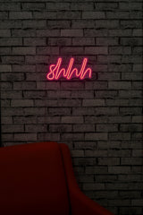 Lampă neon Shhh, Diverse culori, 34x17x2 cm - Roz | SKU: 395NGR1727 | Lampă neon Shhh, 34x17x2 cm, varianta Roz, produs pentru amenajarea locuinței, disponibil online în România la CasaMob