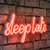 Roșu | SKU: 395NGR1728 | Lampă neon Sleep Late, 46x20x2 cm, varianta Roșu, produs pentru amenajarea locuinței, disponibil online în România la CasaMob