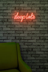 Lampă neon Sleep Late, Diverse culori, 46x20x2 cm - Roșu | SKU: 395NGR1728 | Lampă neon Sleep Late, 46x20x2 cm, varianta Roșu, produs pentru amenajarea locuinței, disponibil online în România la CasaMob