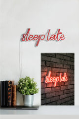 Lampă neon Sleep Late, Diverse culori, 46x20x2 cm - Roșu | SKU: 395NGR1728 | Lampă neon Sleep Late, 46x20x2 cm, varianta Roșu, produs pentru amenajarea locuinței, disponibil online în România la CasaMob