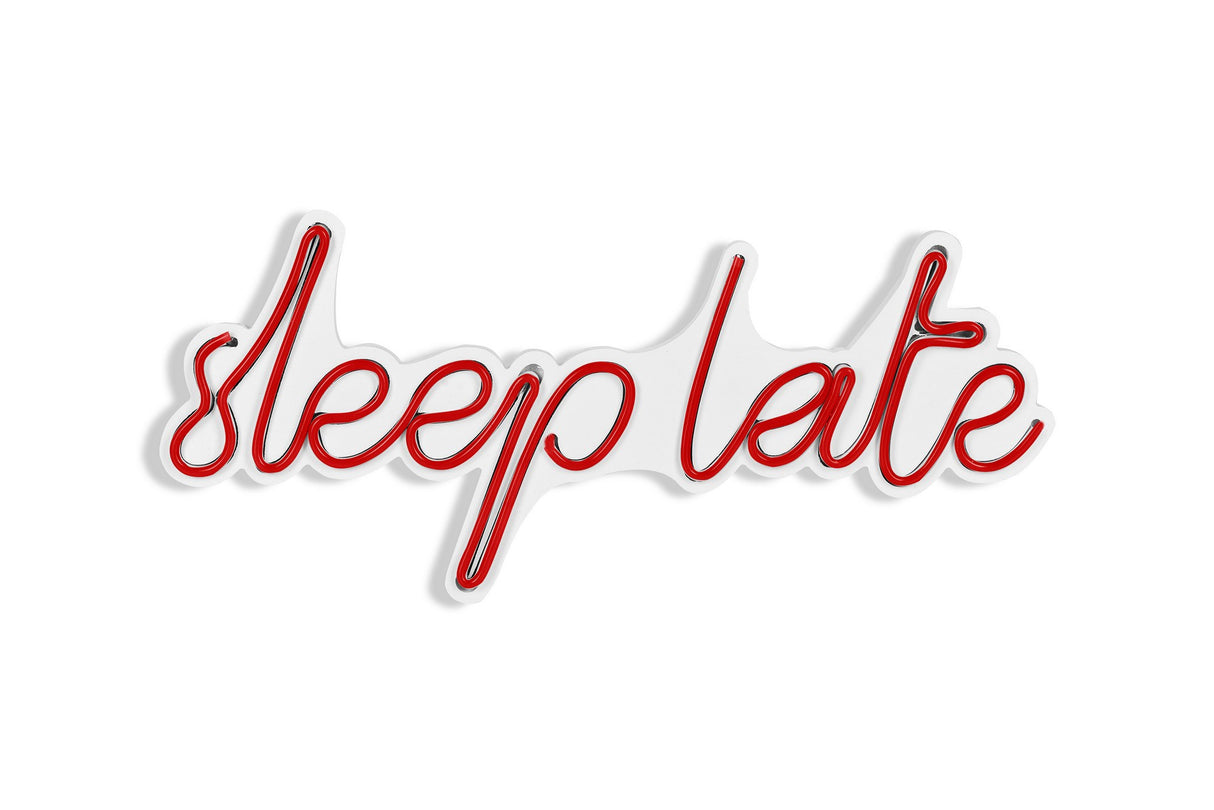 Lampă neon Sleep Late, Diverse culori, 46x20x2 cm - Roșu | SKU: 395NGR1728 | Lampă neon Sleep Late, 46x20x2 cm, varianta Roșu, produs pentru amenajarea locuinței, disponibil online în România la CasaMob