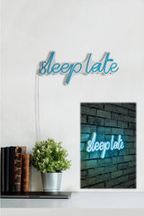 Lampă neon Sleep Late, Diverse culori, 46x20x2 cm - Albastru | SKU: 395NGR1729 | Lampă neon Sleep Late, 46x20x2 cm, varianta Albastru, produs pentru amenajarea locuinței, disponibil online în România la CasaMob