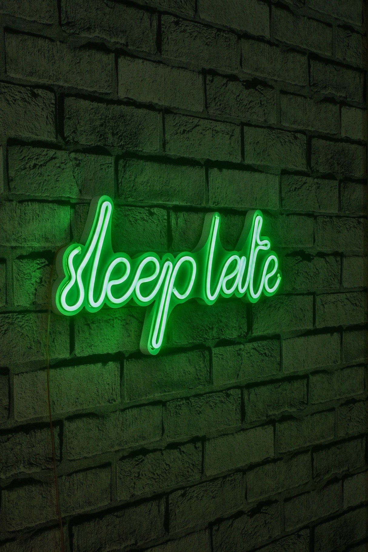 Lampă neon Sleep Late, Diverse culori, 46x20x2 cm - Verde | SKU: 395NGR1730 | Lampă neon Sleep Late, 46x20x2 cm, varianta Verde, produs pentru amenajarea locuinței, disponibil online în România la CasaMob