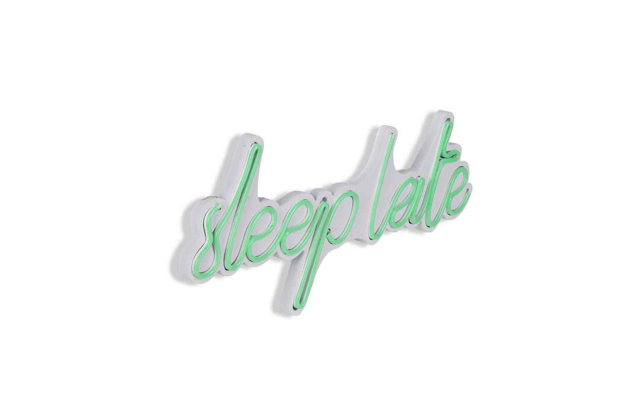 Lampă neon Sleep Late, Diverse culori, 46x20x2 cm - Verde | SKU: 395NGR1730 | Lampă neon Sleep Late, 46x20x2 cm, varianta Verde, produs pentru amenajarea locuinței, disponibil online în România la CasaMob