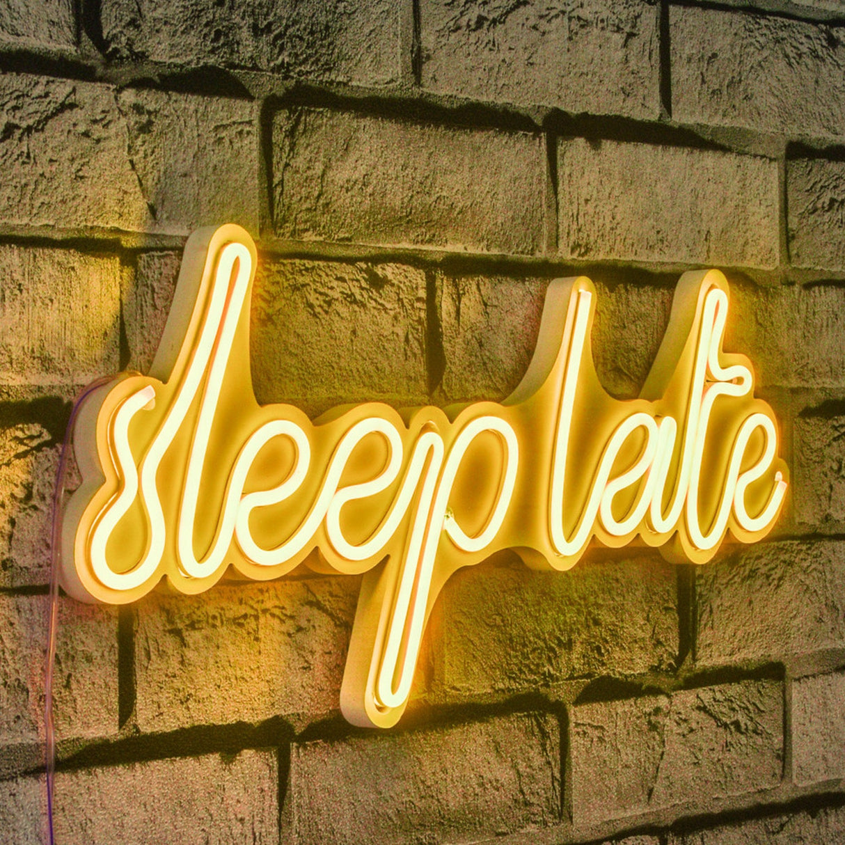 Lampă neon Sleep Late, Diverse culori, 46x20x2 cm - Galben | SKU: 395NGR1731 | Lampă neon Sleep Late, 46x20x2 cm, varianta Galben, produs pentru amenajarea locuinței, disponibil online în România la CasaMob