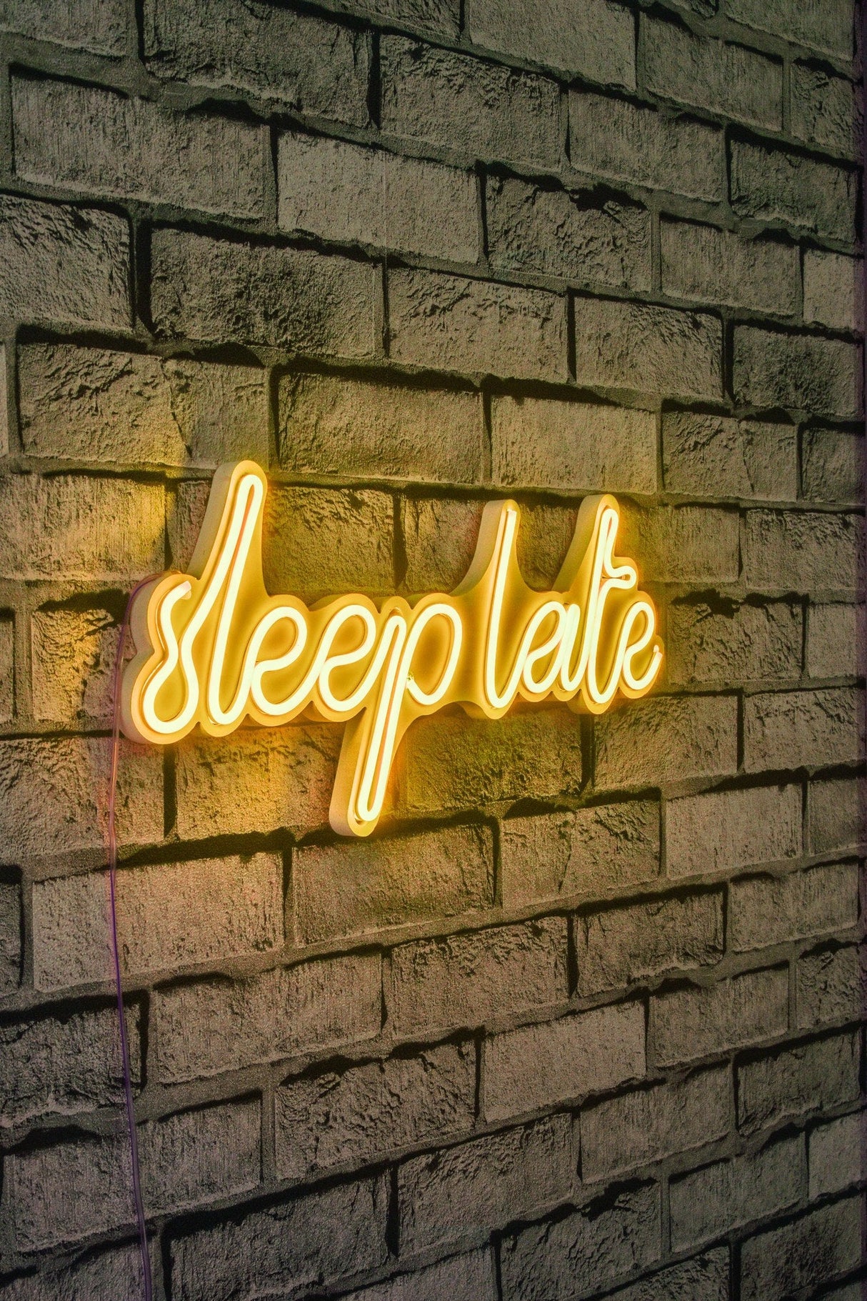 Lampă neon Sleep Late, Diverse culori, 46x20x2 cm - Galben | SKU: 395NGR1731 | Lampă neon Sleep Late, 46x20x2 cm, varianta Galben, produs pentru amenajarea locuinței, disponibil online în România la CasaMob