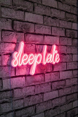 Lampă neon Sleep Late, Diverse culori, 46x20x2 cm - Roz | SKU: 395NGR1732 | Lampă neon Sleep Late, 46x20x2 cm, varianta Roz, produs pentru amenajarea locuinței, disponibil online în România la CasaMob
