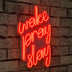 Roșu | SKU: 395NGR1747 | Lampă neon Wake Pray Slay, 26x38x2 cm, varianta Roșu, produs pentru amenajarea locuinței, disponibil online în România la CasaMob
