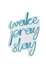 Lampă neon Wake Pray Slay, Diverse culori, 26x38x2 cm - Albastru | SKU: 395NGR1748 | Lampă neon Wake Pray Slay, 26x38x2 cm, varianta Albastru, produs pentru amenajarea locuinței, disponibil online în România la CasaMob