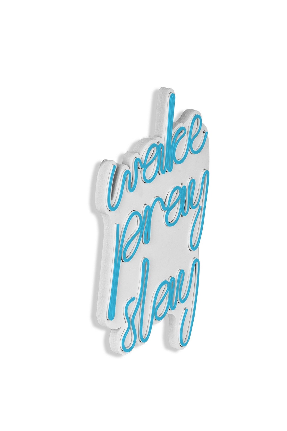 Lampă neon Wake Pray Slay, Diverse culori, 26x38x2 cm - Albastru | SKU: 395NGR1748 | Lampă neon Wake Pray Slay, 26x38x2 cm, varianta Albastru, produs pentru amenajarea locuinței, disponibil online în România la CasaMob