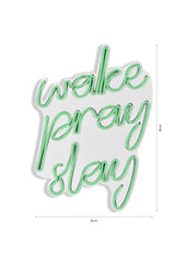 Lampă neon Wake Pray Slay, Diverse culori, 26x38x2 cm - Verde | SKU: 395NGR1749 | Lampă neon Wake Pray Slay, 26x38x2 cm, varianta Verde, produs pentru amenajarea locuinței, disponibil online în România la CasaMob