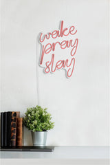 Lampă neon Wake Pray Slay, Diverse culori, 26x38x2 cm - Roz | SKU: 395NGR1751 | Lampă neon Wake Pray Slay, 26x38x2 cm, varianta Roz, produs pentru amenajarea locuinței, disponibil online în România la CasaMob