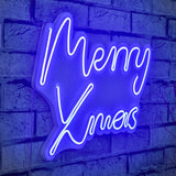 Lampă neon Merry Christmas, Diverse culori, 43x33x2 cm - Albastru | SKU: 395NGR1949 | Lampă neon Merry Christmas, 43x33x2 cm, varianta Albastru, produs pentru amenajarea locuinței, disponibil online în România la CasaMob