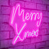 Roz | SKU: 395NGR1952 | Lampă neon Merry Christmas, 43x33x2 cm, varianta Roz, produs pentru amenajarea locuinței, disponibil online în România la CasaMob