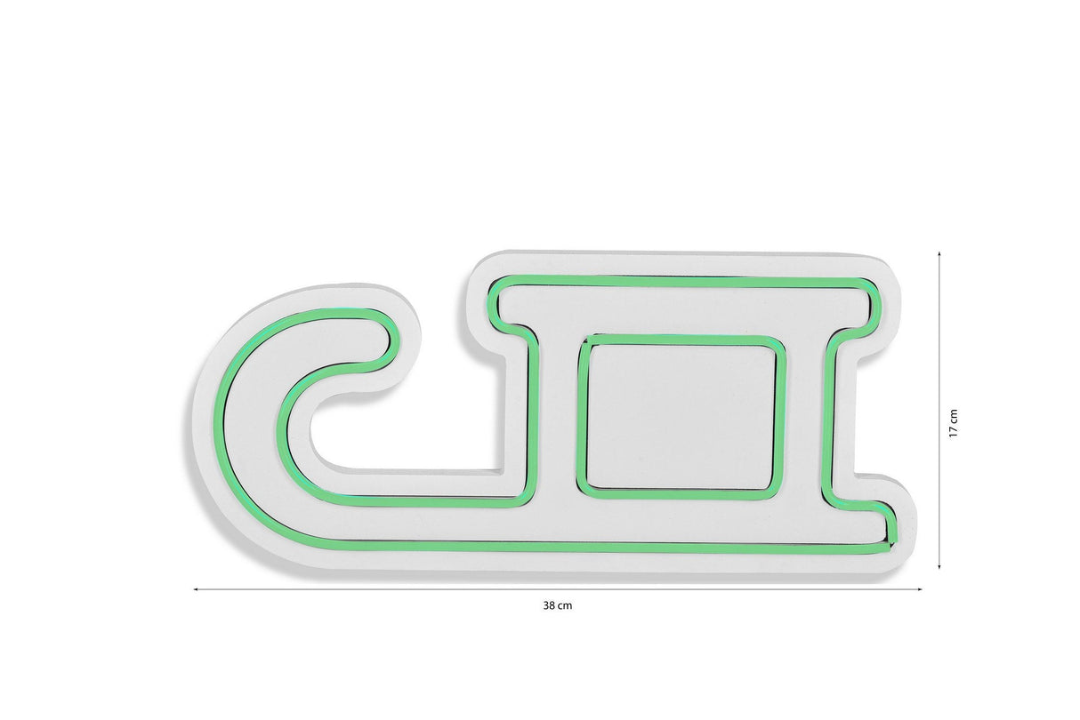 Lampă neon Sled, Diverse culori, 38x17x2 cm - Verde | SKU: 395NGR1955 | Lampă neon Sled, 38x17x2 cm, varianta Verde, produs pentru amenajarea locuinței, disponibil online în România la CasaMob