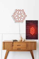 Lampă neon Snowflake, Diverse culori, 30x26x2 cm - Roșu | SKU: 395NGR1958 | Lampă neon Snowflake, 30x26x2 cm, varianta Roșu, produs pentru amenajarea locuinței, disponibil online în România la CasaMob