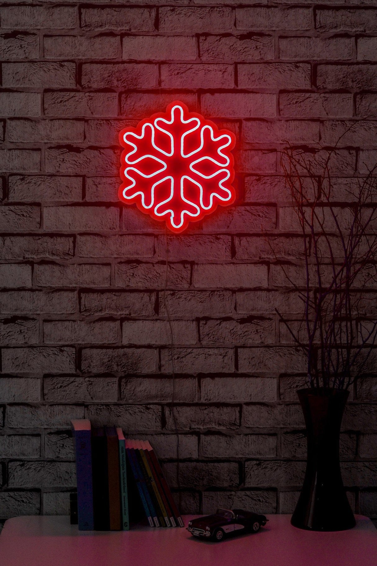 Lampă neon Snowflake, Diverse culori, 30x26x2 cm - Roșu | SKU: 395NGR1958 | Lampă neon Snowflake, 30x26x2 cm, varianta Roșu, produs pentru amenajarea locuinței, disponibil online în România la CasaMob