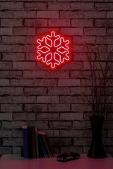 Lampă neon Snowflake, Diverse culori, 30x26x2 cm - Roșu | SKU: 395NGR1958 | Lampă neon Snowflake, 30x26x2 cm, varianta Roșu, produs pentru amenajarea locuinței, disponibil online în România la CasaMob