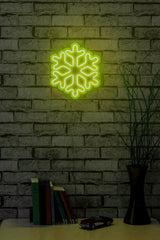 Lampă neon Snowflake, Diverse culori, 30x26x2 cm - Galben | SKU: 395NGR1961 | Lampă neon Snowflake, 30x26x2 cm, varianta Galben, produs pentru amenajarea locuinței, disponibil online în România la CasaMob