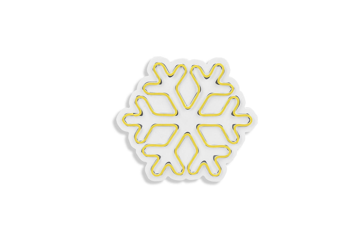 Lampă neon Snowflake, Diverse culori, 30x26x2 cm - Galben | SKU: 395NGR1961 | Lampă neon Snowflake, 30x26x2 cm, varianta Galben, produs pentru amenajarea locuinței, disponibil online în România la CasaMob