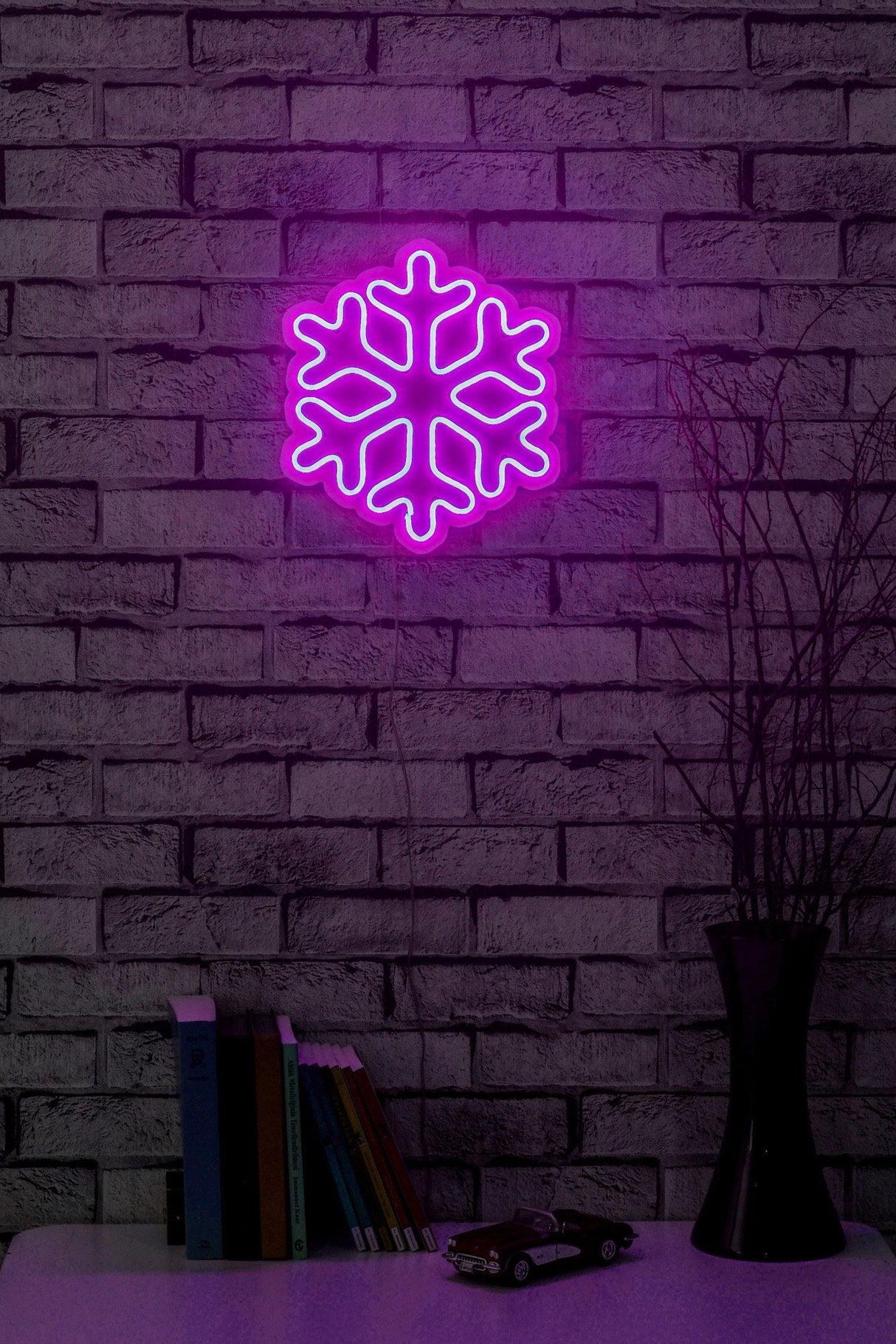 Lampă neon Snowflake, Diverse culori, 30x26x2 cm - Roz | SKU: 395NGR1962 | Lampă neon Snowflake, 30x26x2 cm, varianta Roz, produs pentru amenajarea locuinței, disponibil online în România la CasaMob