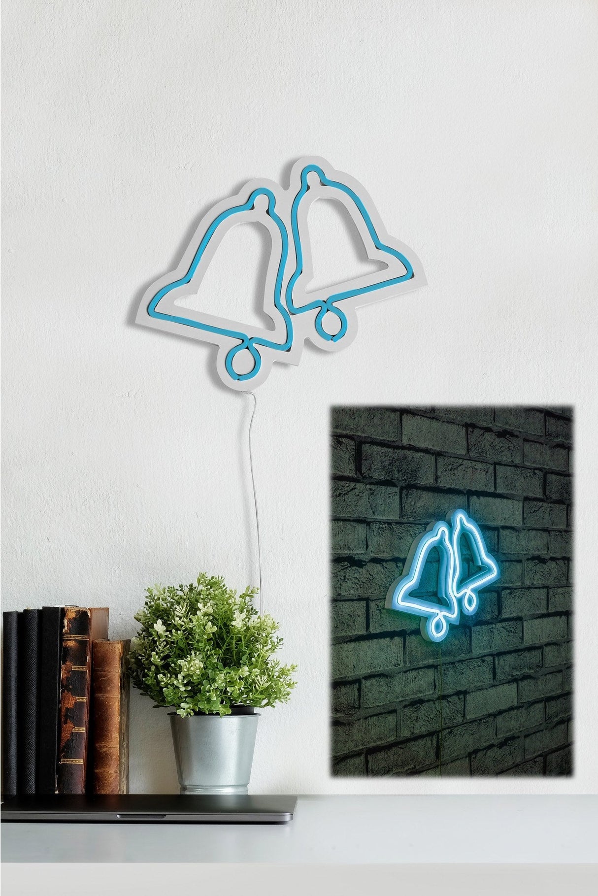 Lampă neon Bells, Diverse culori, 30x24x2 cm - Albastru | SKU: 395NGR1969 | Lampă neon Bells, 30x24x2 cm, varianta Albastru, produs pentru amenajarea locuinței, disponibil online în România la CasaMob