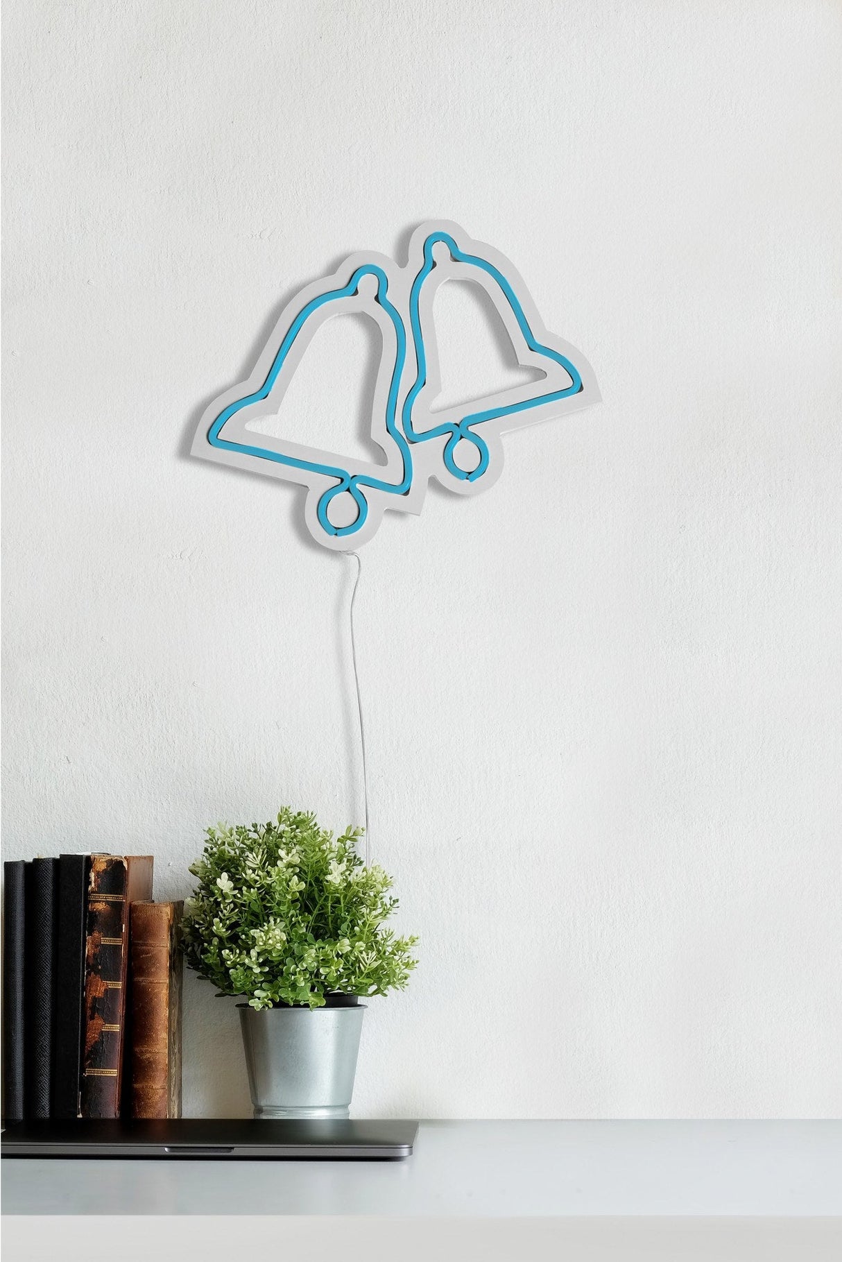 Lampă neon Bells, Diverse culori, 30x24x2 cm - Albastru | SKU: 395NGR1969 | Lampă neon Bells, 30x24x2 cm, varianta Albastru, produs pentru amenajarea locuinței, disponibil online în România la CasaMob