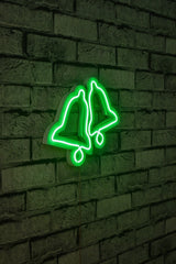 Lampă neon Bells, Diverse culori, 30x24x2 cm - Verde | SKU: 395NGR1970 | Lampă neon Bells, 30x24x2 cm, varianta Verde, produs pentru amenajarea locuinței, disponibil online în România la CasaMob