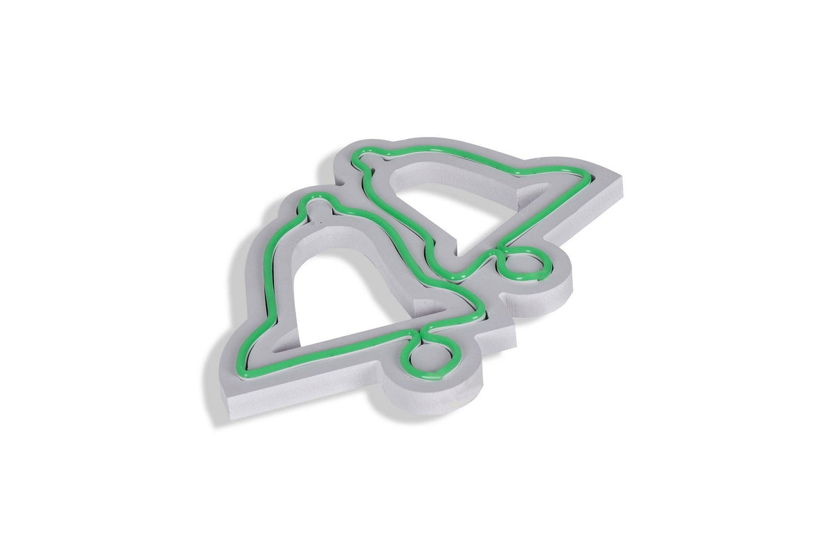 Lampă neon Bells, Diverse culori, 30x24x2 cm - Verde | SKU: 395NGR1970 | Lampă neon Bells, 30x24x2 cm, varianta Verde, produs pentru amenajarea locuinței, disponibil online în România la CasaMob