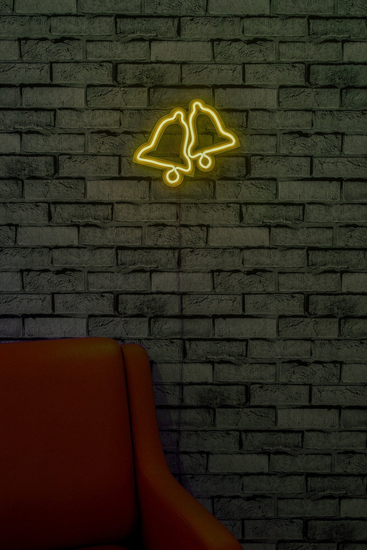 Lampă neon Bells, Diverse culori, 30x24x2 cm - Galben | SKU: 395NGR1971 | Lampă neon Bells, 30x24x2 cm, varianta Galben, produs pentru amenajarea locuinței, disponibil online în România la CasaMob