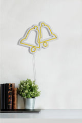 Lampă neon Bells, Diverse culori, 30x24x2 cm - Galben | SKU: 395NGR1971 | Lampă neon Bells, 30x24x2 cm, varianta Galben, produs pentru amenajarea locuinței, disponibil online în România la CasaMob