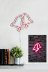 Lampă neon Bells, Diverse culori, 30x24x2 cm - Roz | SKU: 395NGR1972 | Lampă neon Bells, 30x24x2 cm, varianta Roz, produs pentru amenajarea locuinței, disponibil online în România la CasaMob