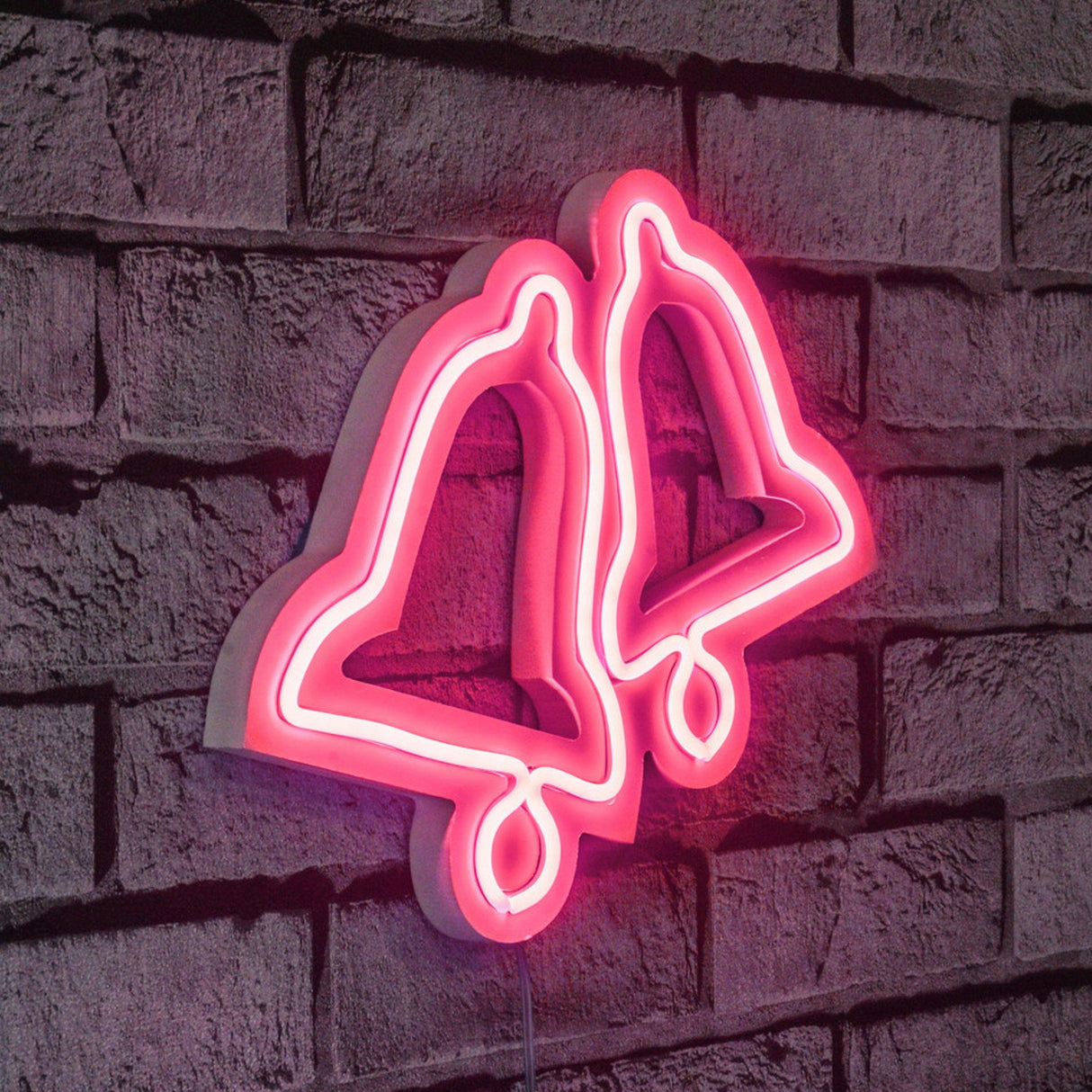 Lampă neon Bells, Diverse culori, 30x24x2 cm - Roz | SKU: 395NGR1972 | Lampă neon Bells, 30x24x2 cm, varianta Roz, produs pentru amenajarea locuinței, disponibil online în România la CasaMob