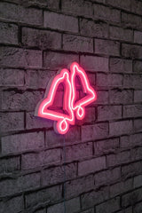 Lampă neon Bells, Diverse culori, 30x24x2 cm - Roz | SKU: 395NGR1972 | Lampă neon Bells, 30x24x2 cm, varianta Roz, produs pentru amenajarea locuinței, disponibil online în România la CasaMob