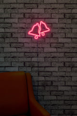 Lampă neon Bells, Diverse culori, 30x24x2 cm - Roz | SKU: 395NGR1972 | Lampă neon Bells, 30x24x2 cm, varianta Roz, produs pentru amenajarea locuinței, disponibil online în România la CasaMob