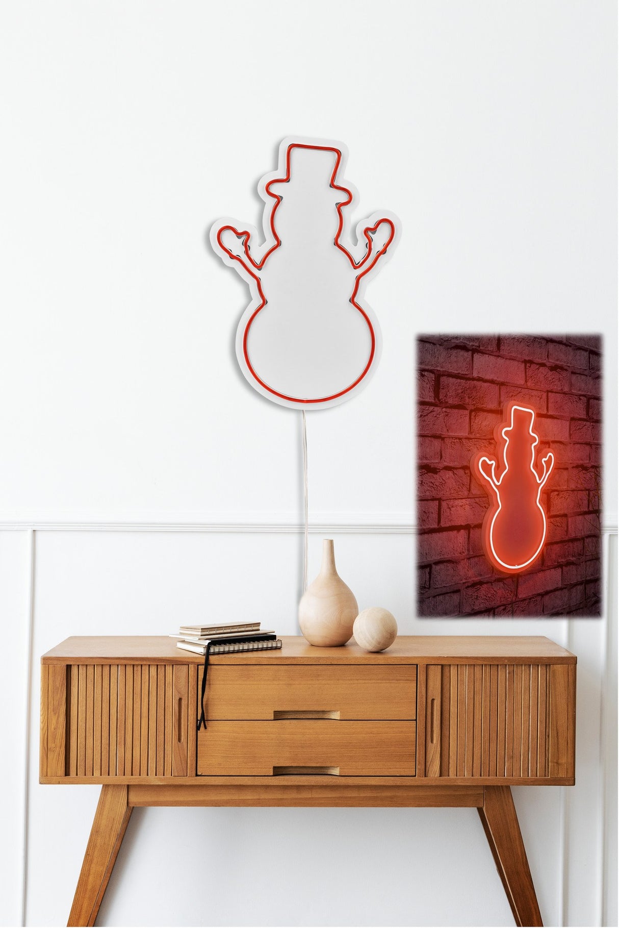 Lampă neon Snowman, Diverse culori, 18x35x2 cm - Roșu | SKU: 395NGR1978 | Lampă neon Snowman, 18x35x2 cm, varianta Roșu, produs pentru amenajarea locuinței, disponibil online în România la CasaMob