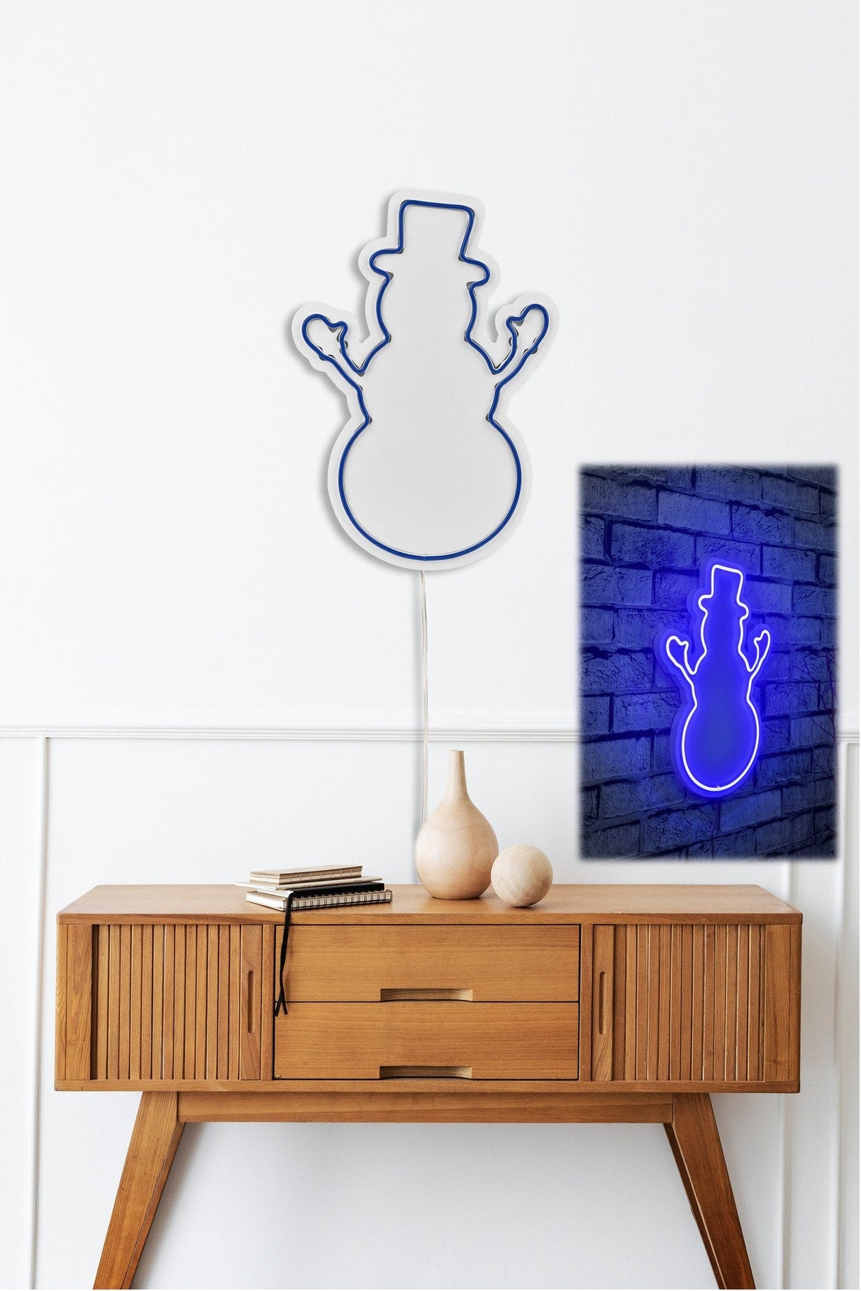 Lampă neon Snowman, Diverse culori, 18x35x2 cm - Albastru | SKU: 395NGR1979 | Lampă neon Snowman, 18x35x2 cm, varianta Albastru, produs pentru amenajarea locuinței, disponibil online în România la CasaMob