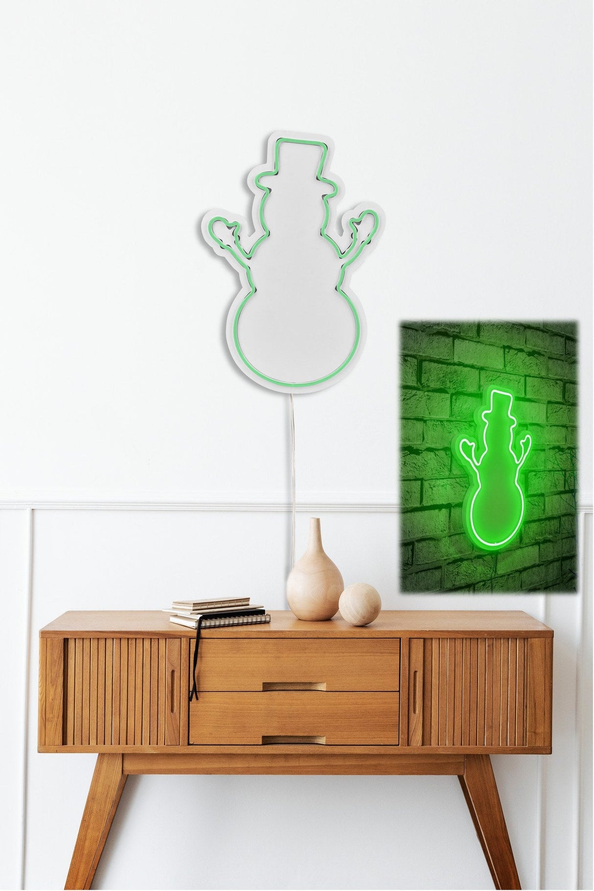 Lampă neon Snowman, Diverse culori, 18x35x2 cm - Verde | SKU: 395NGR1980 | Lampă neon Snowman, 18x35x2 cm, varianta Verde, produs pentru amenajarea locuinței, disponibil online în România la CasaMob