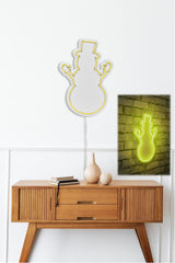 Lampă neon Snowman, Diverse culori, 18x35x2 cm - Galben | SKU: 395NGR1981 | Lampă neon Snowman, 18x35x2 cm, varianta Galben, produs pentru amenajarea locuinței, disponibil online în România la CasaMob