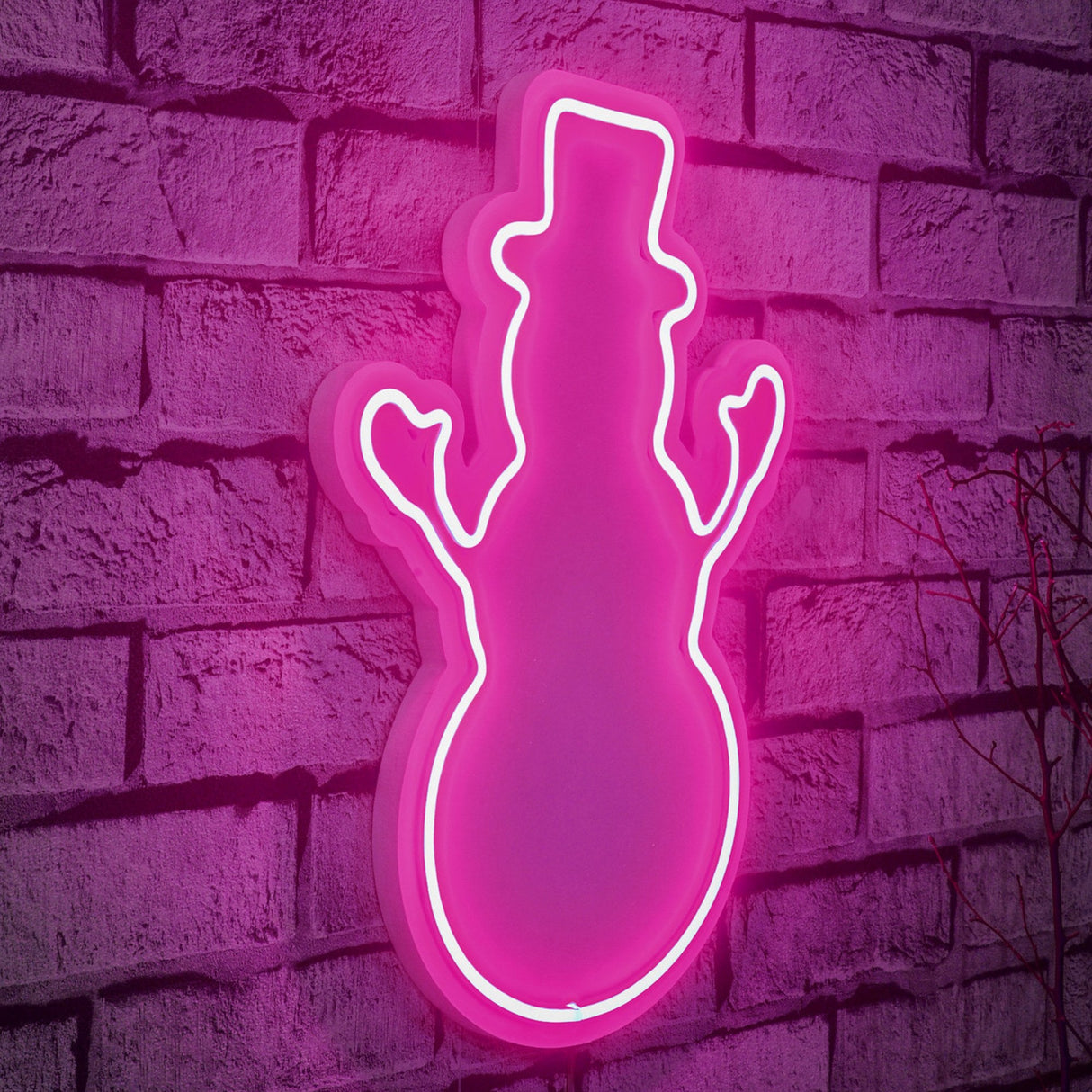Lampă neon Snowman, Diverse culori, 18x35x2 cm - Roz | SKU: 395NGR1982 | Lampă neon Snowman, 18x35x2 cm, varianta Roz, produs pentru amenajarea locuinței, disponibil online în România la CasaMob