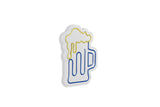 Lampă neon Beer Glass Yellow, Albastru - Galben, 26x35x2 cm