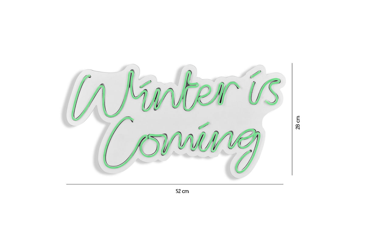 Lampă neon Winter is Coming, Diverse culori, 52x28x2 cm - Verde | SKU: 395NGR2098 | Lampă neon Winter is Coming, 52x28x2 cm, varianta Verde, produs pentru amenajarea locuinței, disponibil online în România la CasaMob