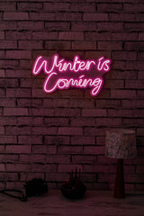 Lampă neon Winter is Coming, Diverse culori, 52x28x2 cm - Roz | SKU: 395NGR2101 | Lampă neon Winter is Coming, 52x28x2 cm, varianta Roz, produs pentru amenajarea locuinței, disponibil online în România la CasaMob