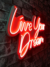 Lampă neon Live Your Dream, Diverse culori, 30x53x2 cm - Roșu | SKU: 395NGR2127 | Lampă neon Live Your Dream, 30x53x2 cm, varianta Roșu, produs pentru amenajarea locuinței, disponibil online în România la CasaMob