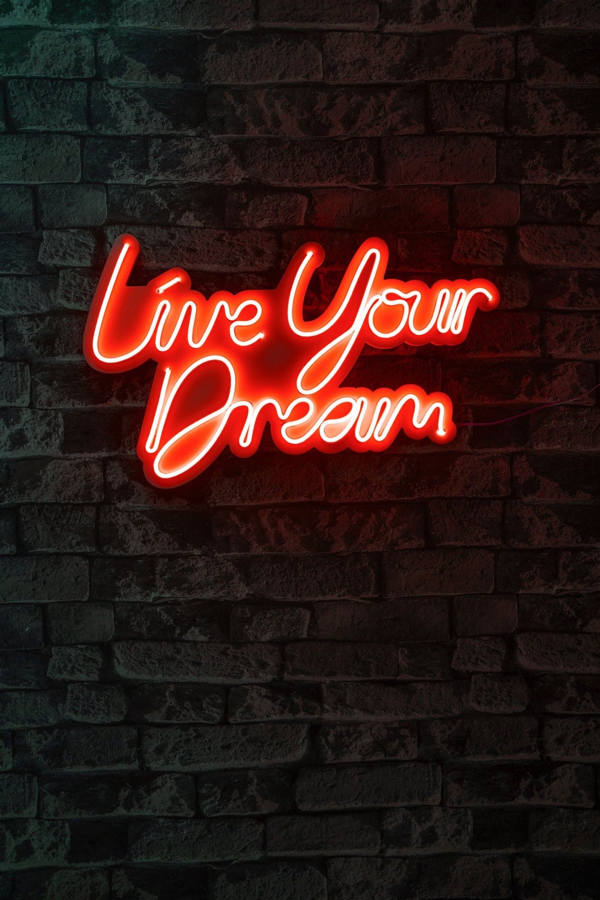 Lampă neon Live Your Dream, Diverse culori, 30x53x2 cm - Roșu | SKU: 395NGR2127 | Lampă neon Live Your Dream, 30x53x2 cm, varianta Roșu, produs pentru amenajarea locuinței, disponibil online în România la CasaMob
