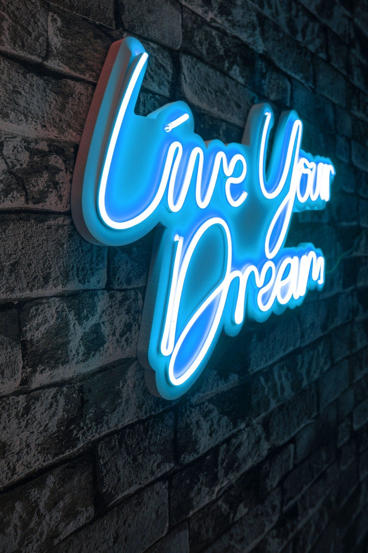 Lampă neon Live Your Dream, Diverse culori, 30x53x2 cm - Albastru | SKU: 395NGR2128 | Lampă neon Live Your Dream, 30x53x2 cm, varianta Albastru, produs pentru amenajarea locuinței, disponibil online în România la CasaMob