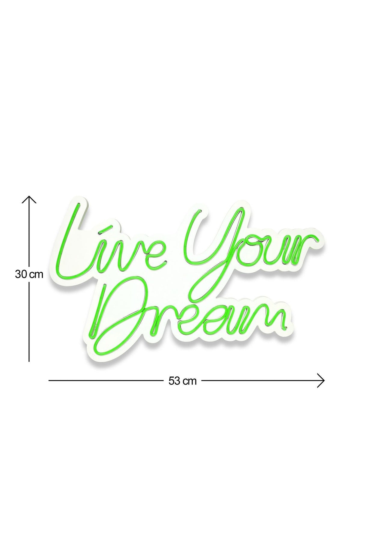 Lampă neon Live Your Dream, Diverse culori, 30x53x2 cm - Verde | SKU: 395NGR2129 | Lampă neon Live Your Dream, 30x53x2 cm, varianta Verde, produs pentru amenajarea locuinței, disponibil online în România la CasaMob