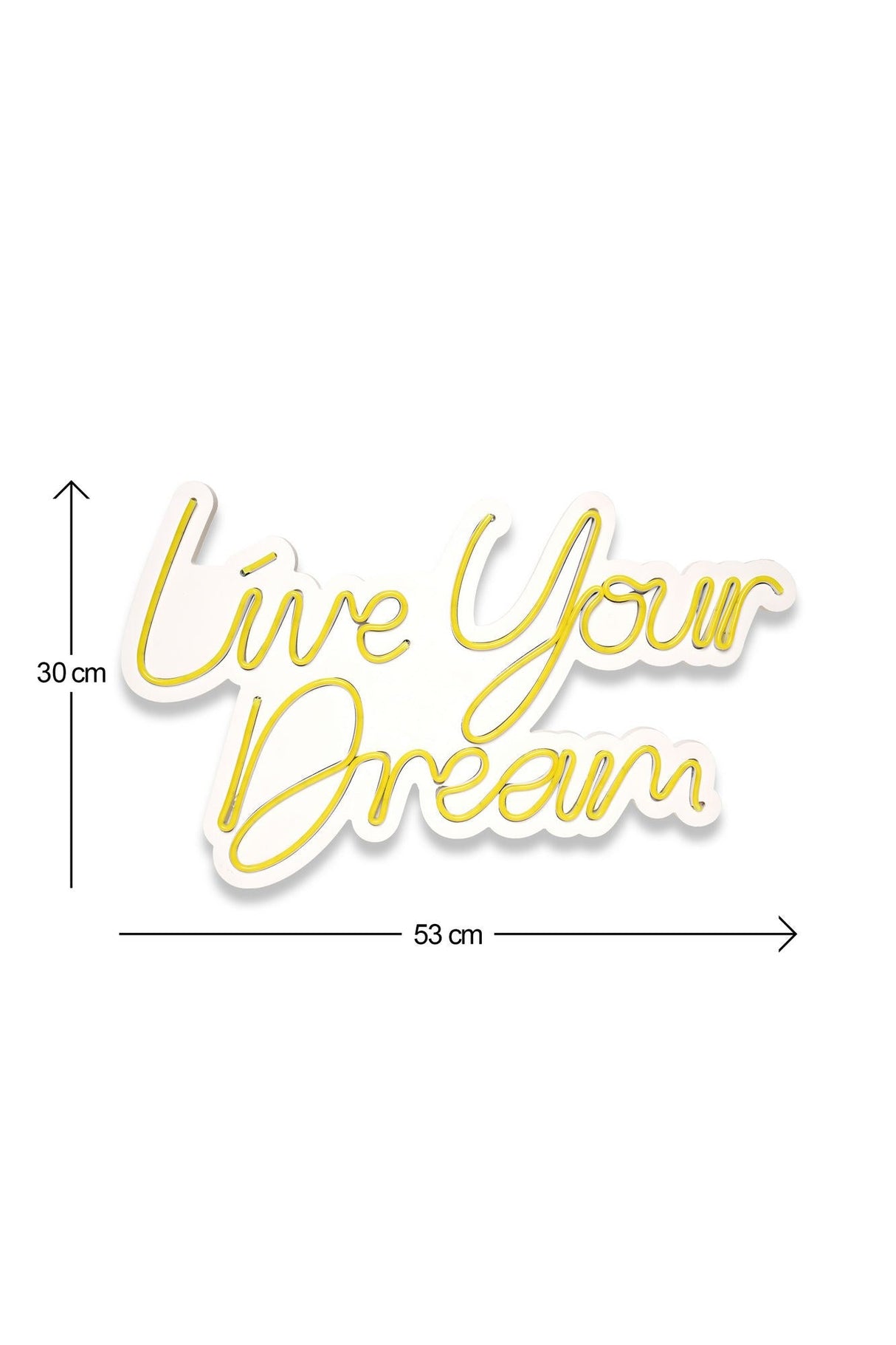 Lampă neon Live Your Dream, Diverse culori, 30x53x2 cm - Galben | SKU: 395NGR2130 | Lampă neon Live Your Dream, 30x53x2 cm, varianta Galben, produs pentru amenajarea locuinței, disponibil online în România la CasaMob